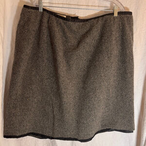 Women's Talbots Pencil Skirt 24W Black Beige Tweed